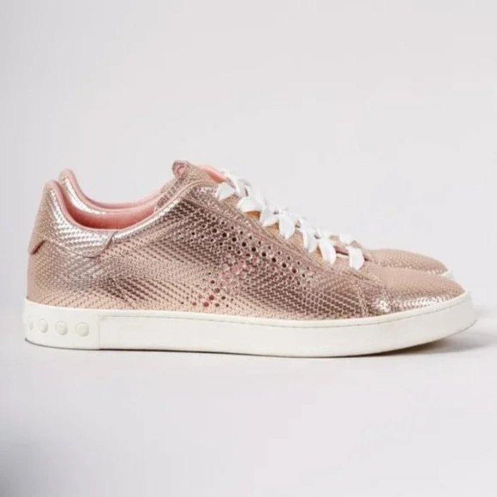Tod's Perforated T, Metallic Sneakers